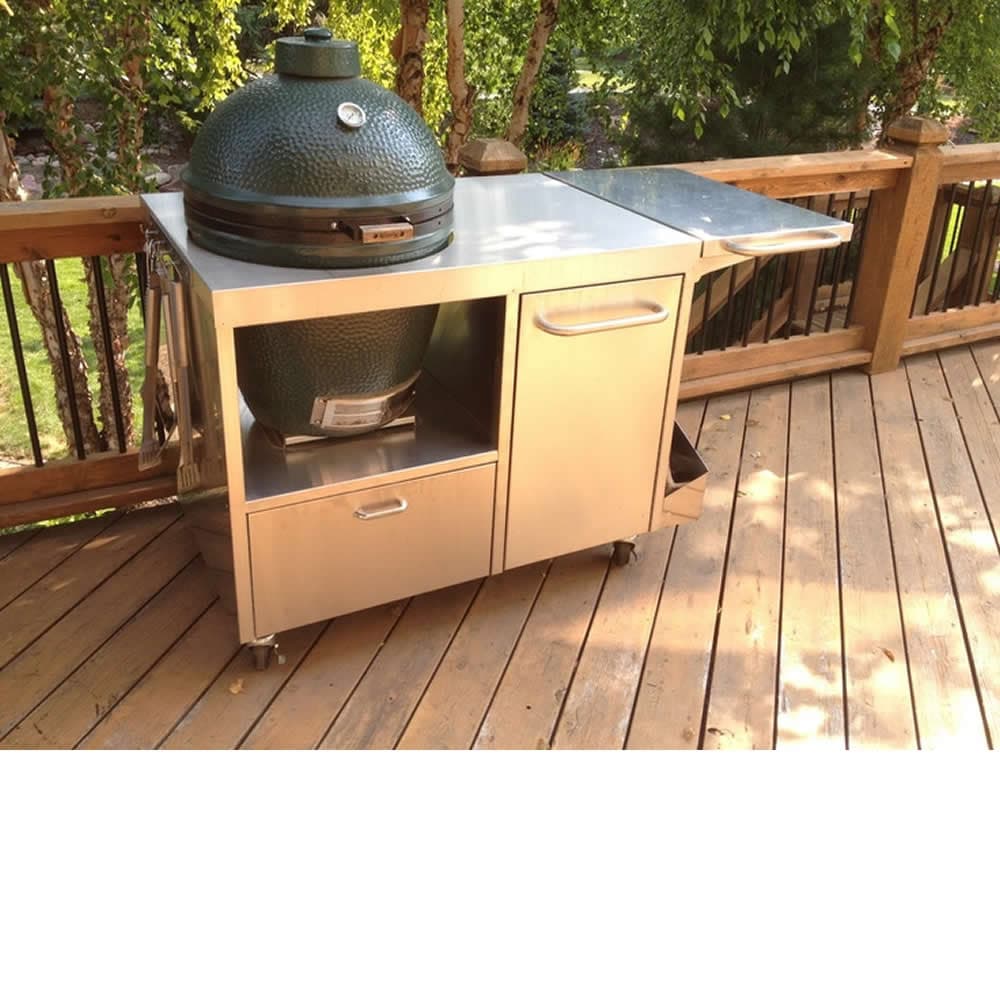 Stainless Steel 42" Table with Drawers Large Egg