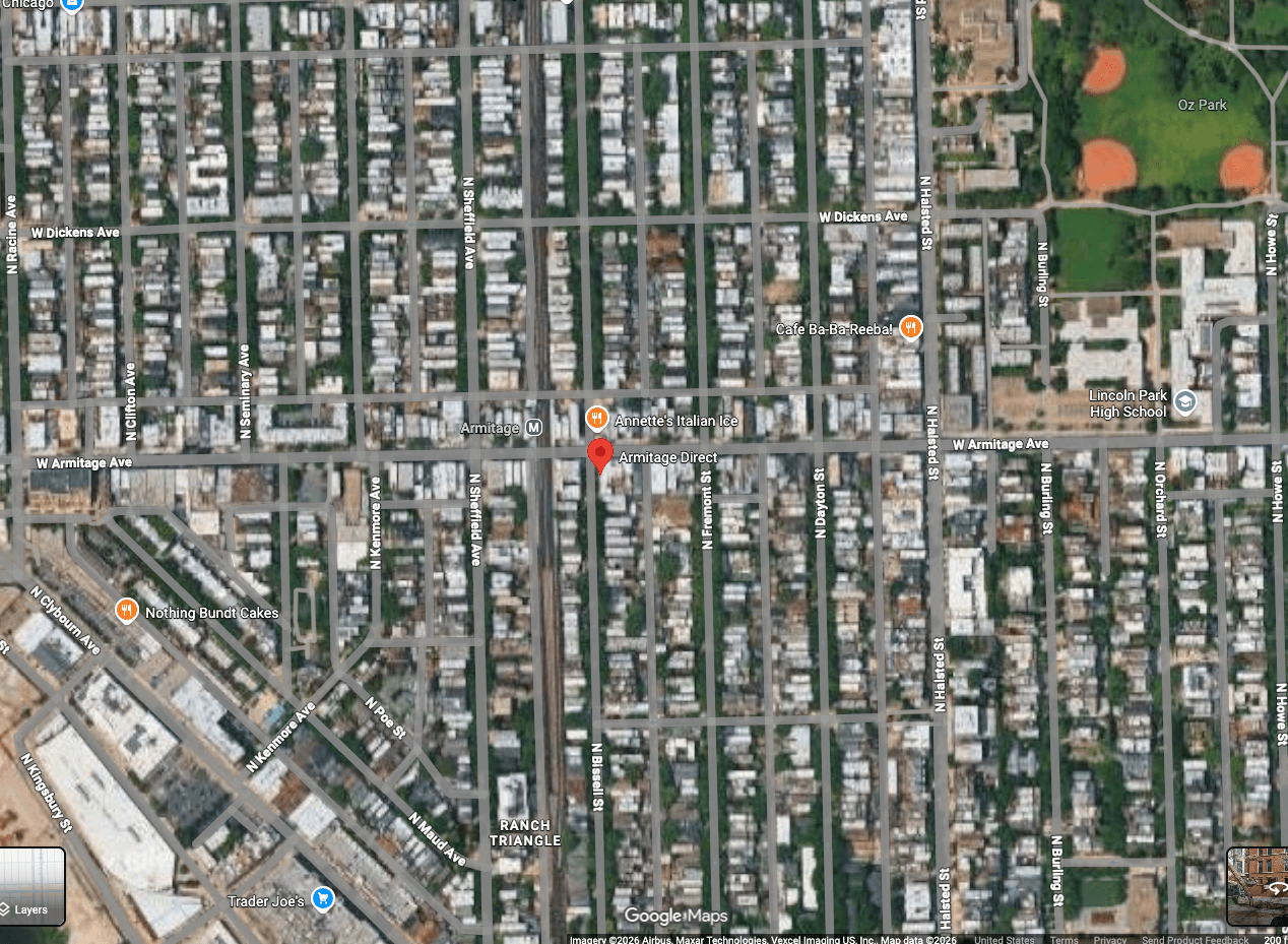 Drop a map screenshot — 925 W. Armitage Ave, Lincoln Park